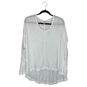 Kaisely White Waffle Knit Boho Top